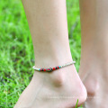 Shangjie OEM Tobillera Girl&#39;s Foot Ornements avec des perles et des cloches sur la plage au Népal Rainbow Anklets